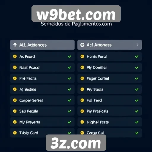Métodos de pagamento aceitos no w9bet.com